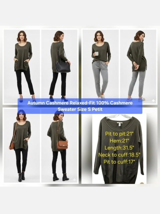 Autumn Cashmere Sweaters - Autumn Cashmere Relaxed-Fit 100% Cashmere Sweater Size SP